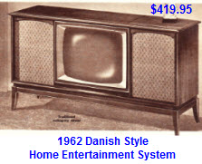 Early 60's Danish Style Entertainment System inc TV, Radio and Record Player